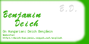benjamin deich business card